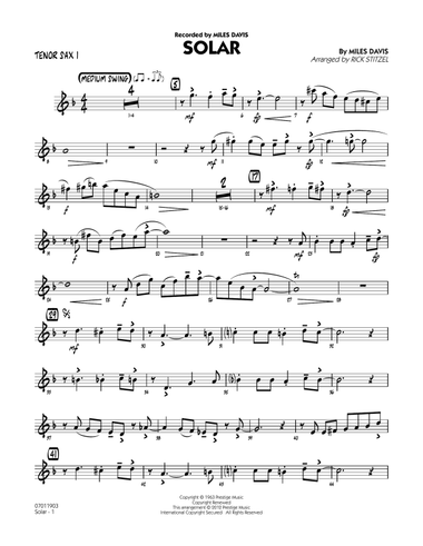 Solar - Tenor Sax 1