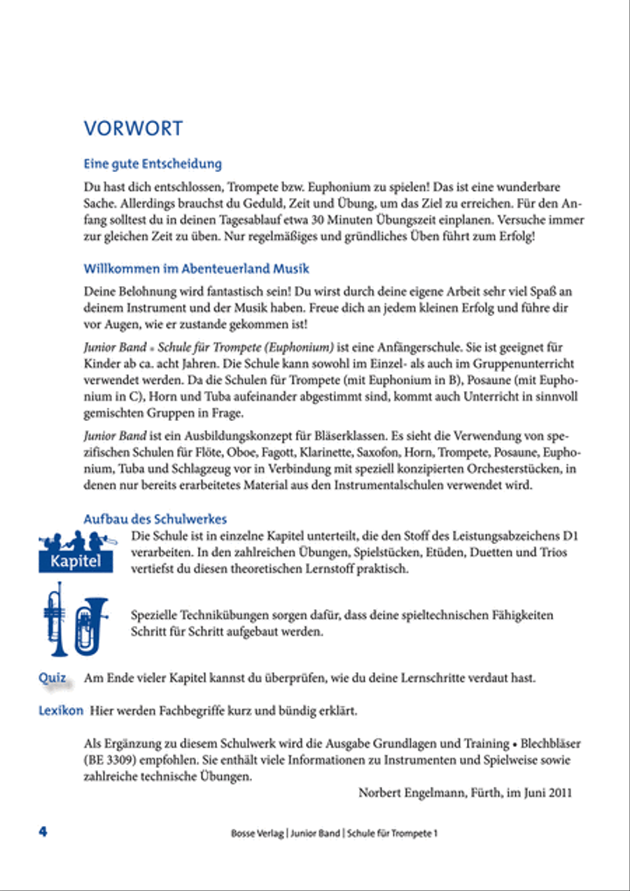 Junior Band Schule 1 for Trompete / Euphonium in B Euphonium scores gallery preview page 2