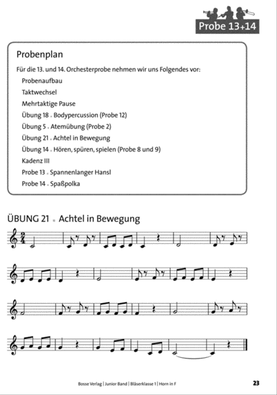 Junior Band Bläserklasse 1 for Horn School and Community scores gallery preview page 2