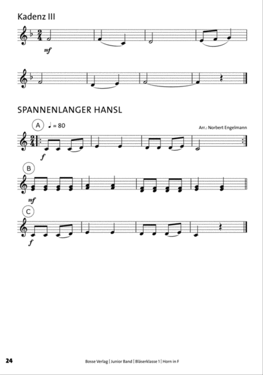 Junior Band Bläserklasse 1 for Horn School and Community scores gallery preview page 3