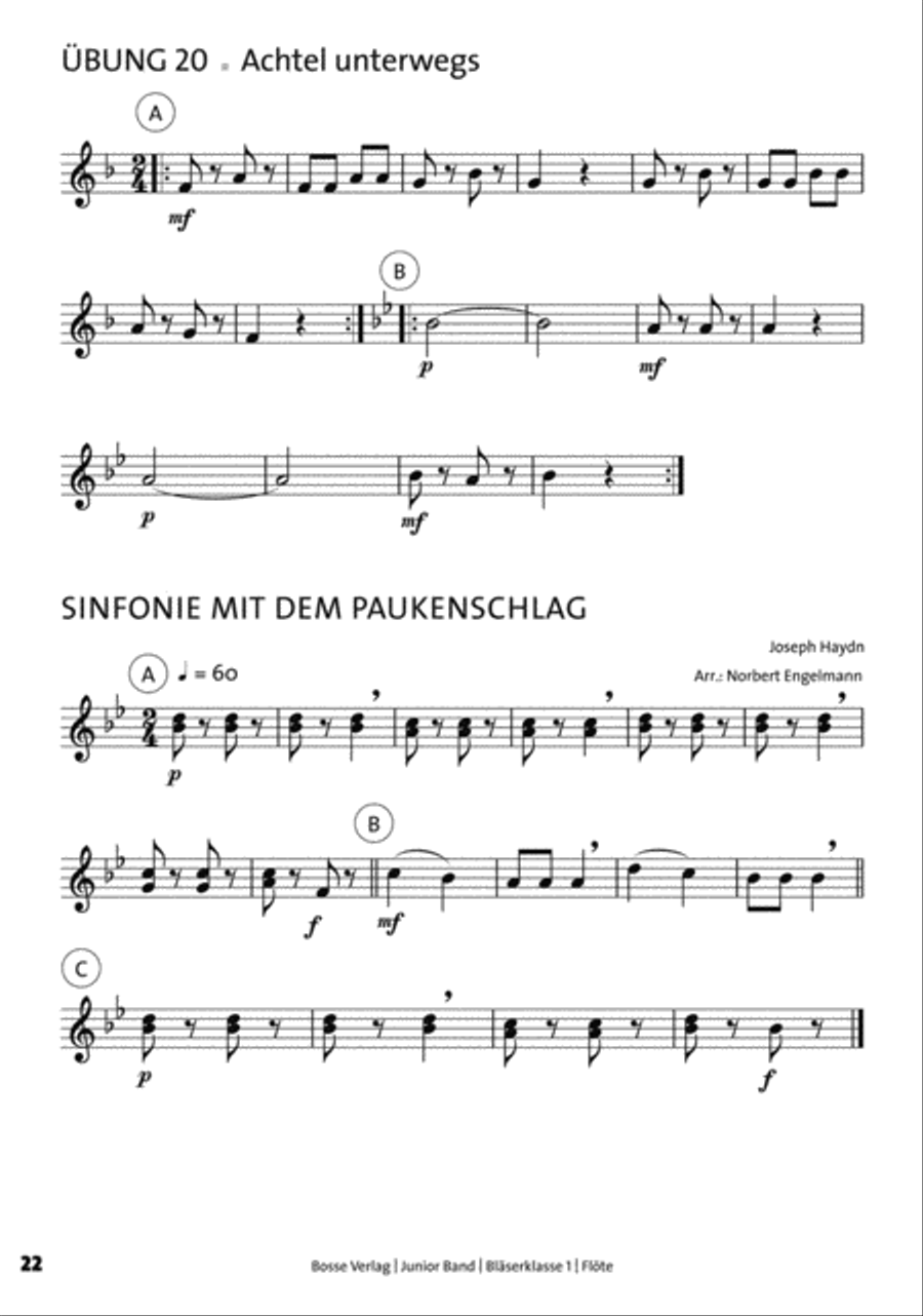 Junior Band Bläserklasse 1 for Flöte Flute scores gallery preview page 3