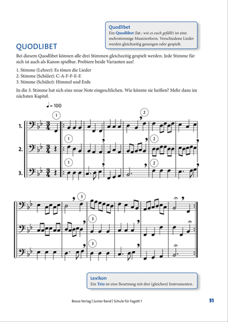Junior Band Schule 1 for Fagott Bassoon Solo scores gallery preview page 3