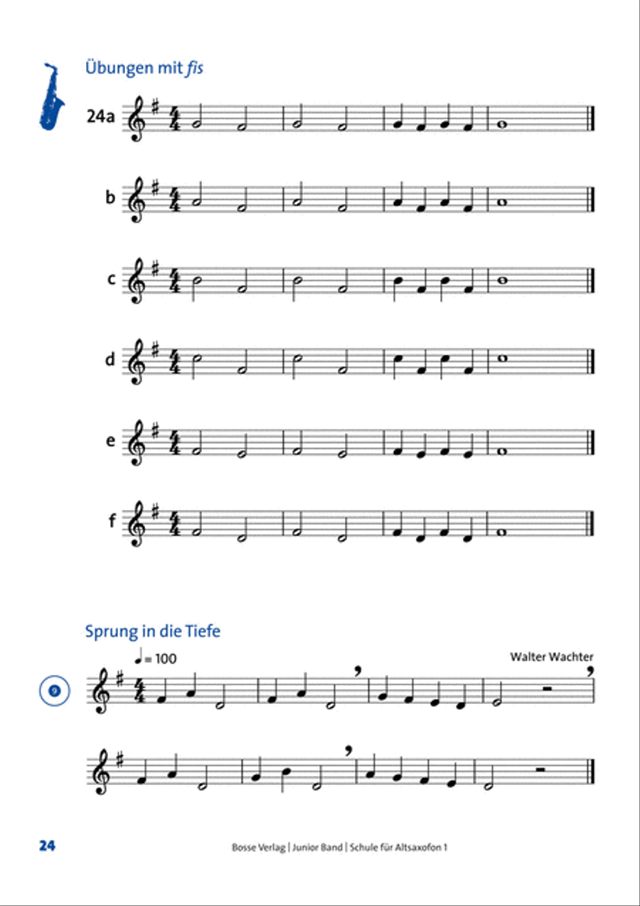 Junior Band Schule 1 for Altsaxofon (Baritonsaxofon) Baritone Saxophone scores gallery preview page 3