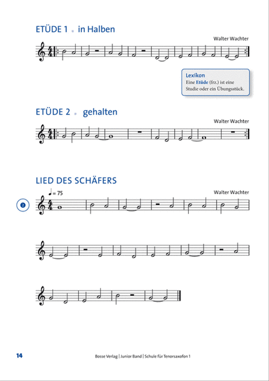 Junior Band Schule 1 for Tenorsaxofon (Sopransaxofon) Tenor Saxophone scores gallery preview page 2