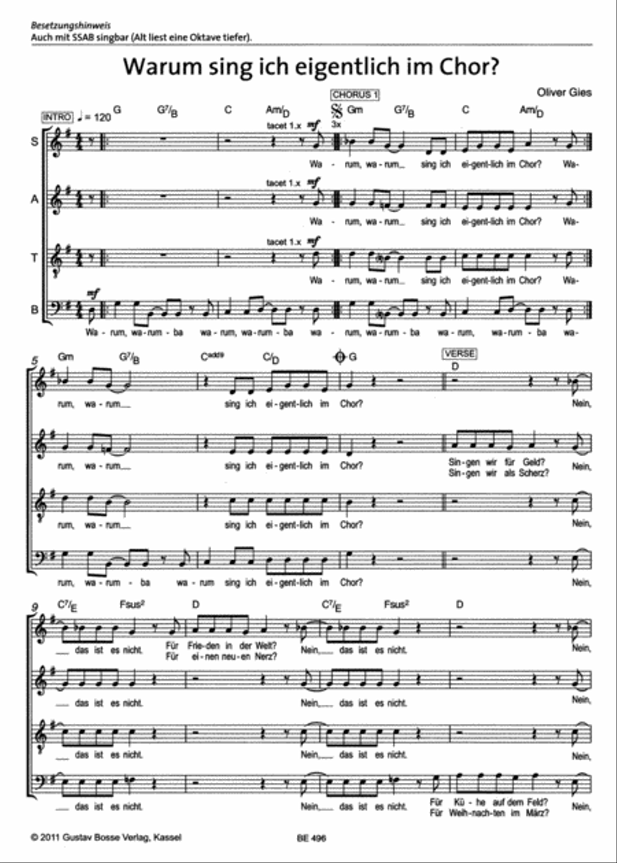 Warum sing ich eigentlich im Chor? Mixed Choir scores gallery preview page 3