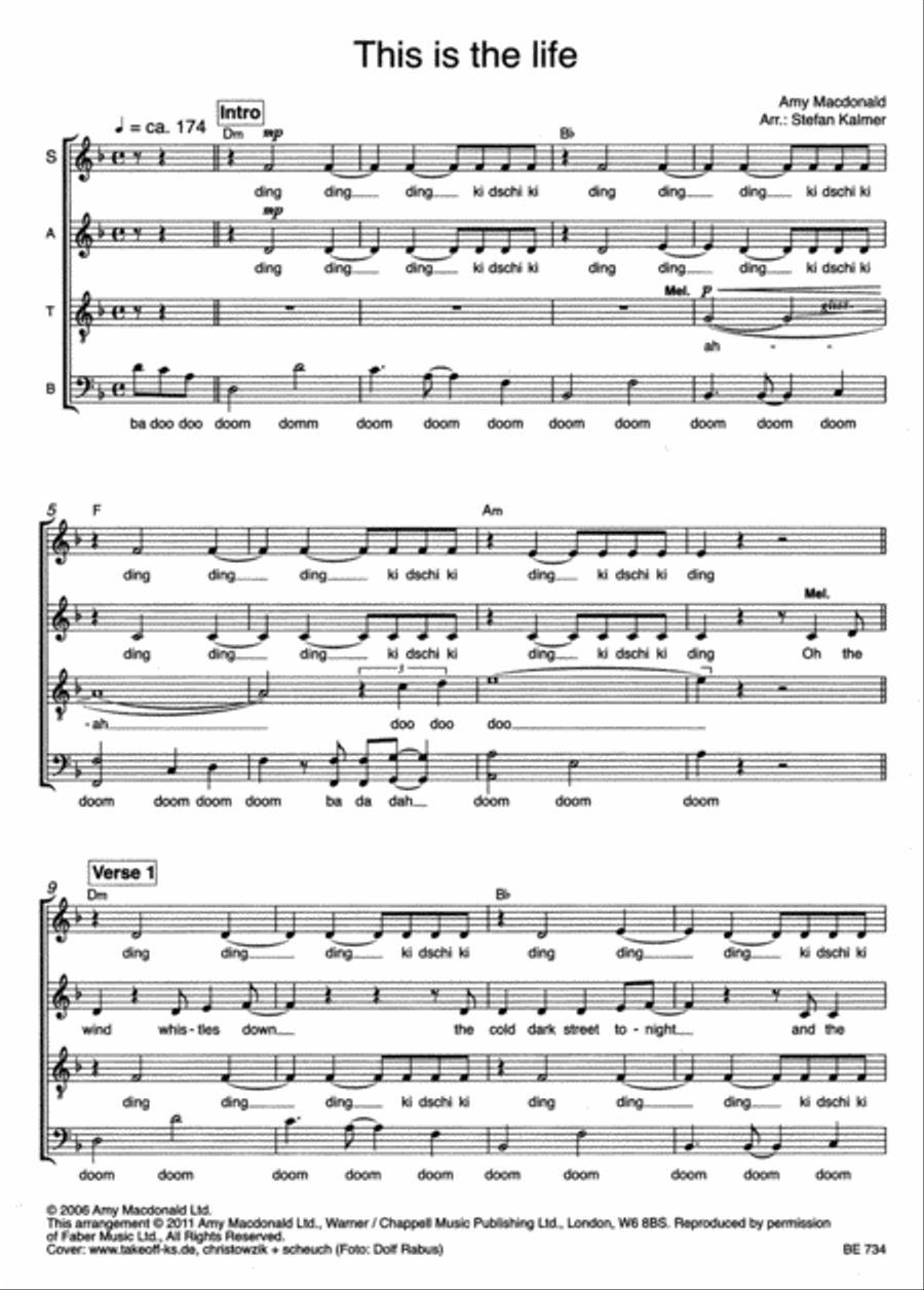 This is the life for gemischten Chor 4-Part scores gallery preview page 2