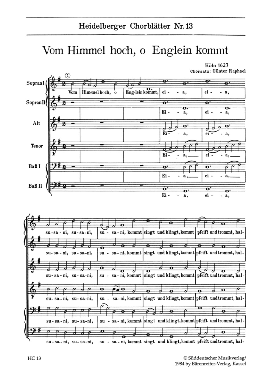 Heidelberger Chorblätter no. 13 4-Part scores gallery preview page 1
