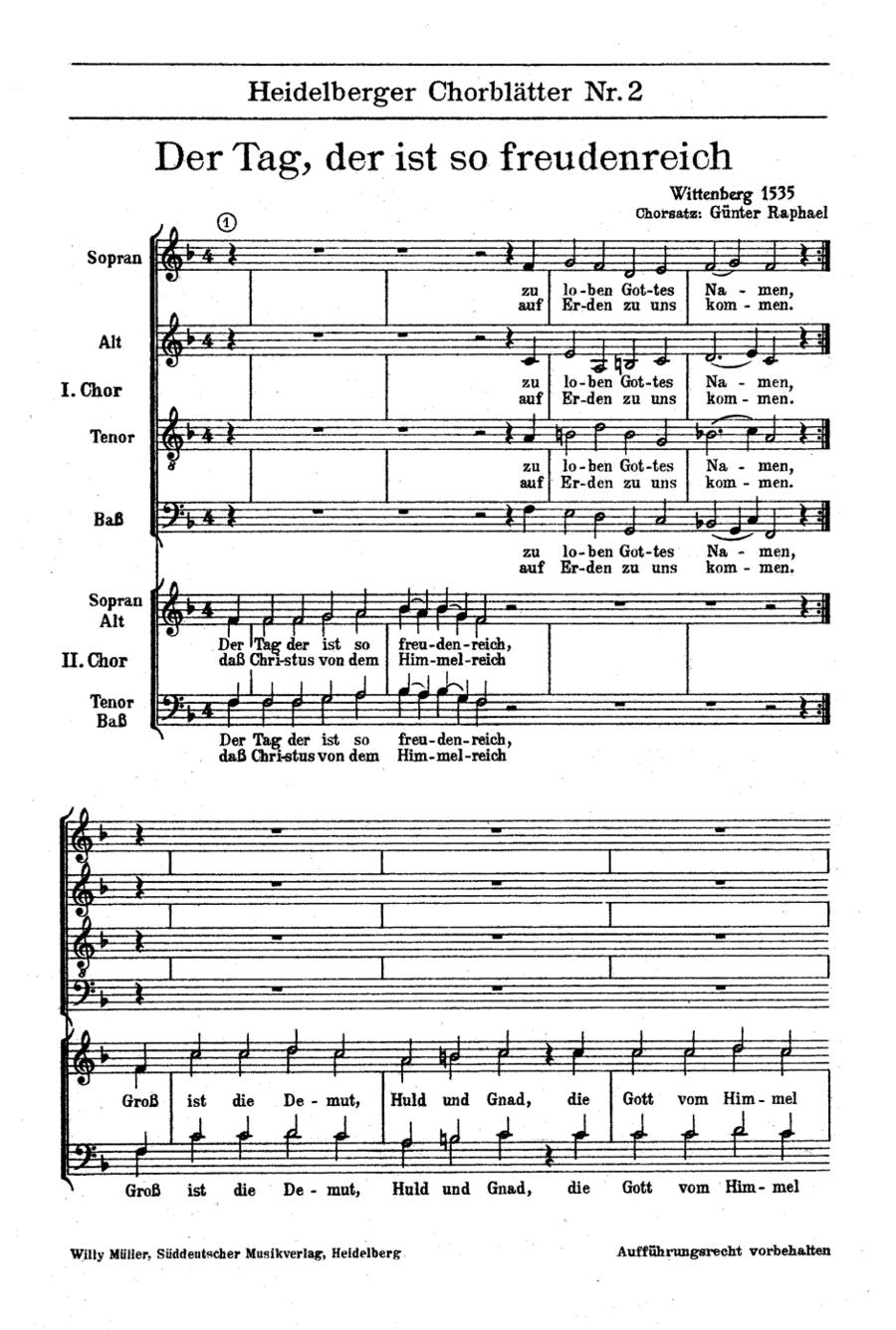 Heidelberger Chorblätter no. 2 4-Part scores gallery preview page 1