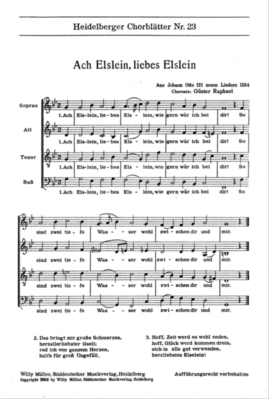 Heidelberger Chorblätter no. 23 4-Part scores gallery preview page 1