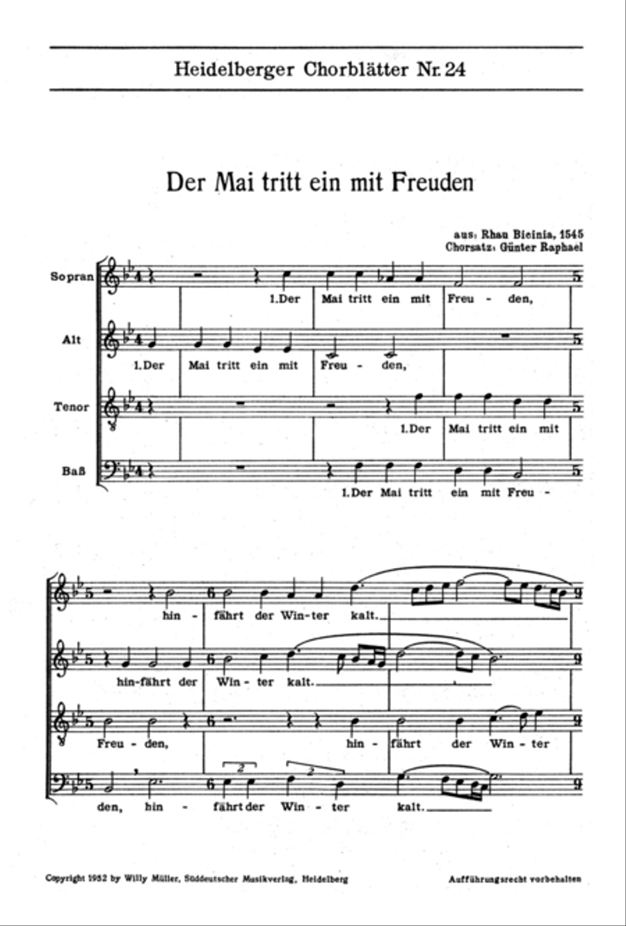 Heidelberger Chorblätter no. 24 4-Part scores gallery preview page 1