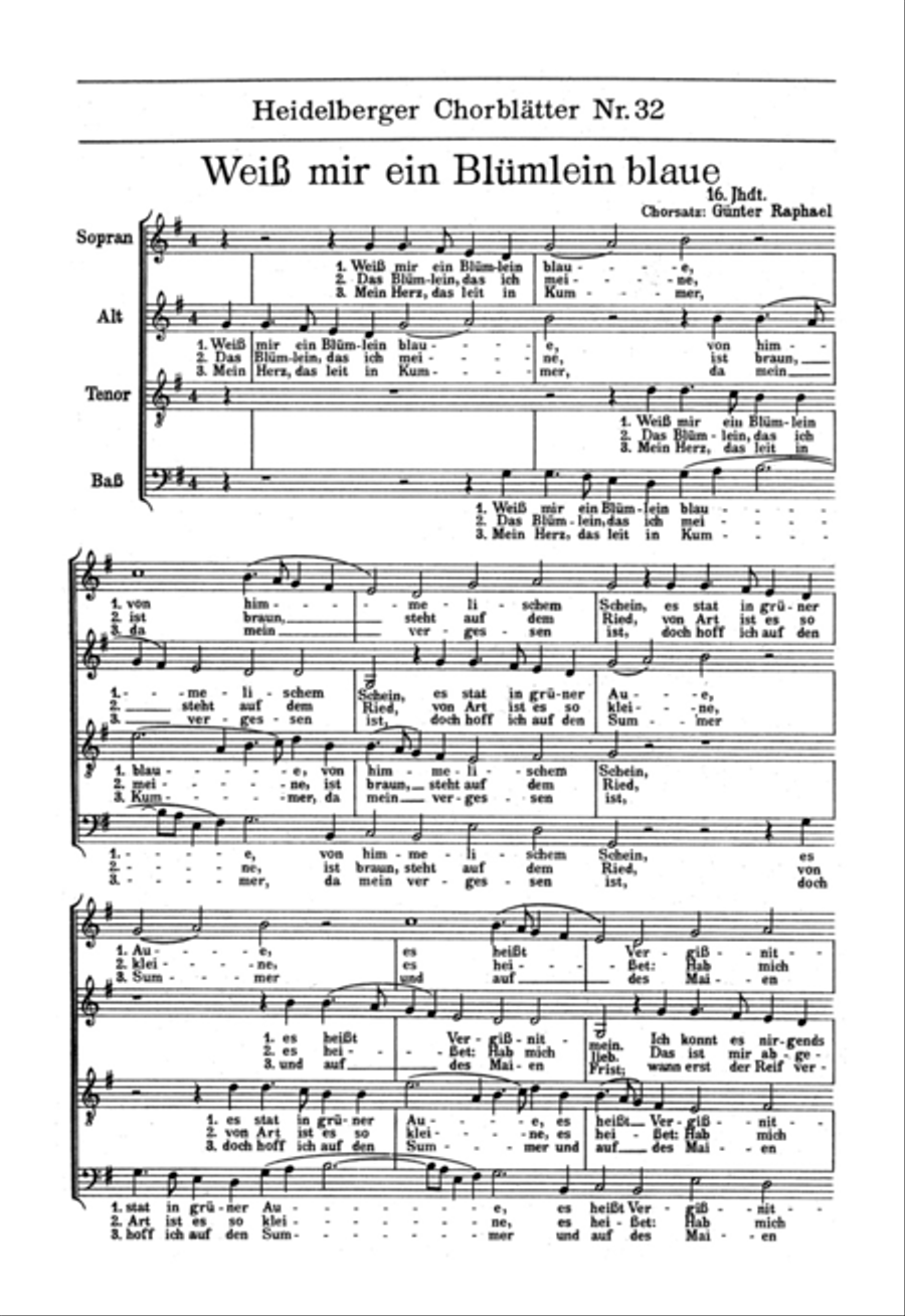 Heidelberger Chorblätter no. 32 4-Part scores gallery preview page 1