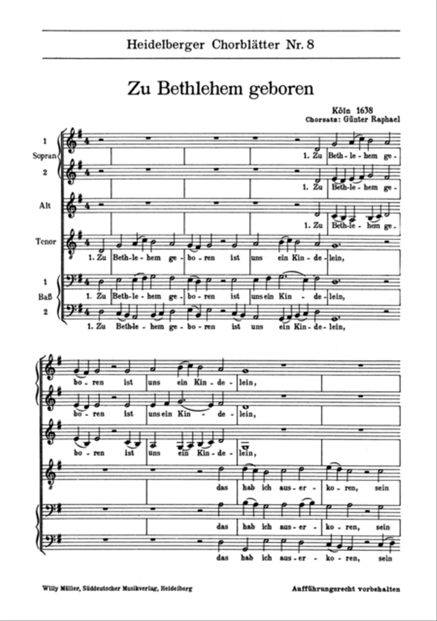 Heidelberger Chorblätter no. 8 4-Part scores gallery preview page 1