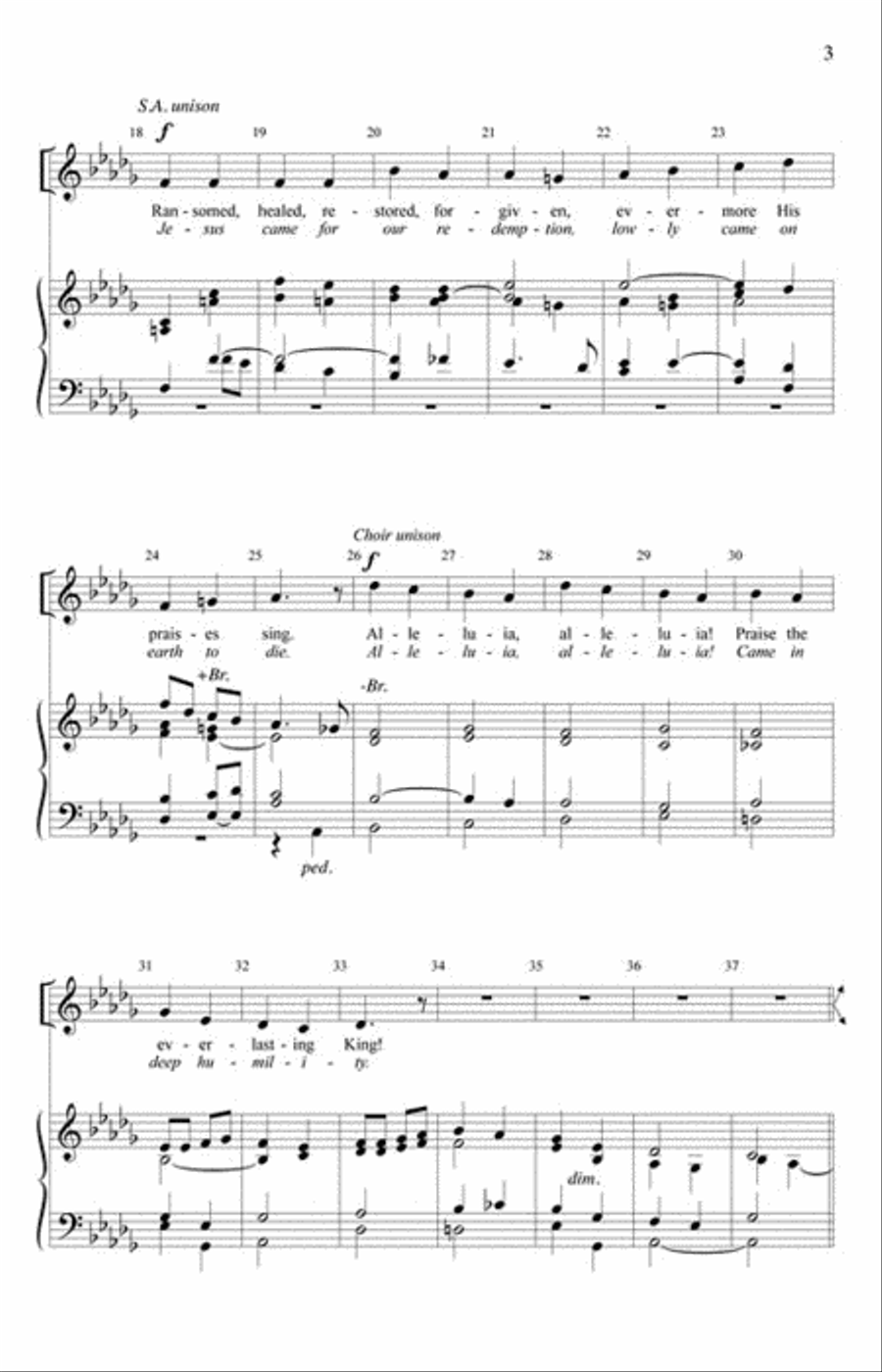 Praise, My Soul, the King of Heaven 4-Part scores gallery preview page 3