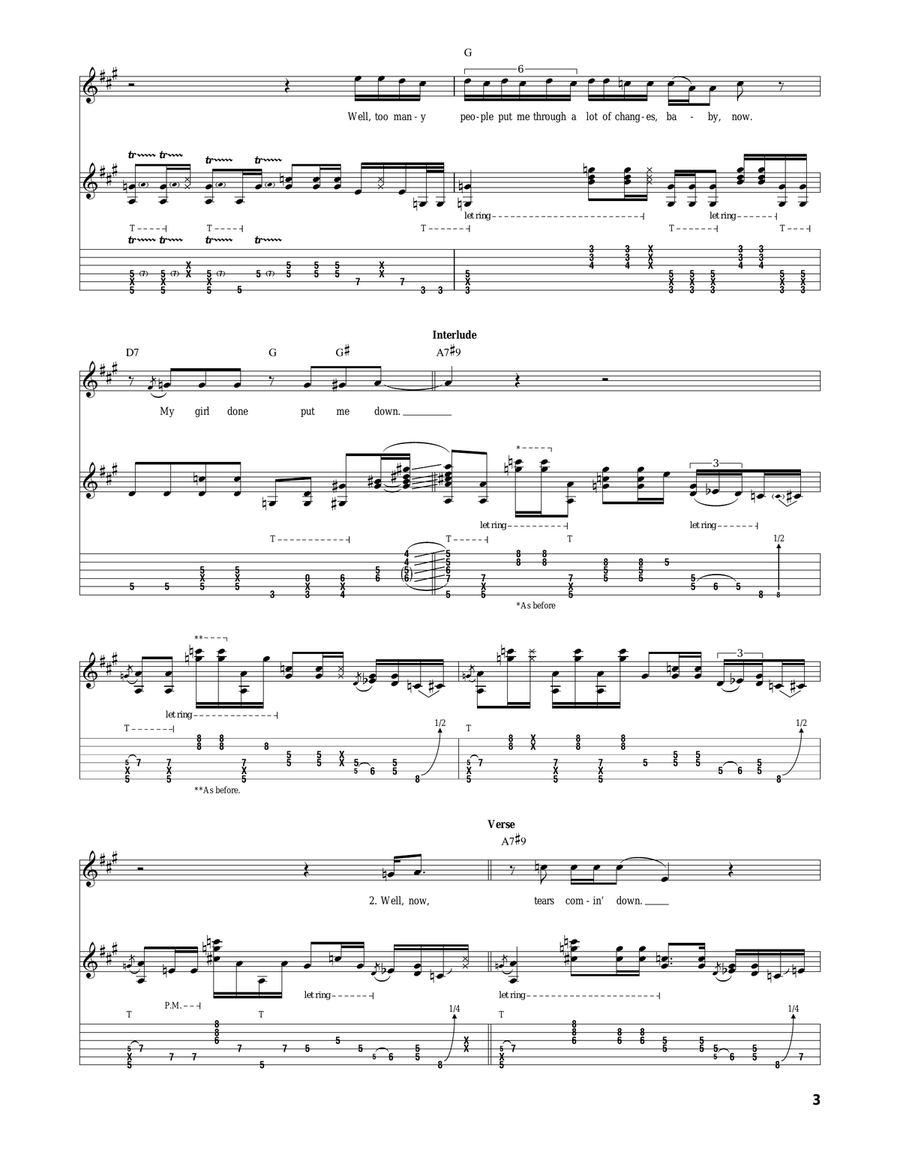 Hear My Train A Comin' (Get My Heart Back Together) Acoustic Guitar scores gallery preview page 3