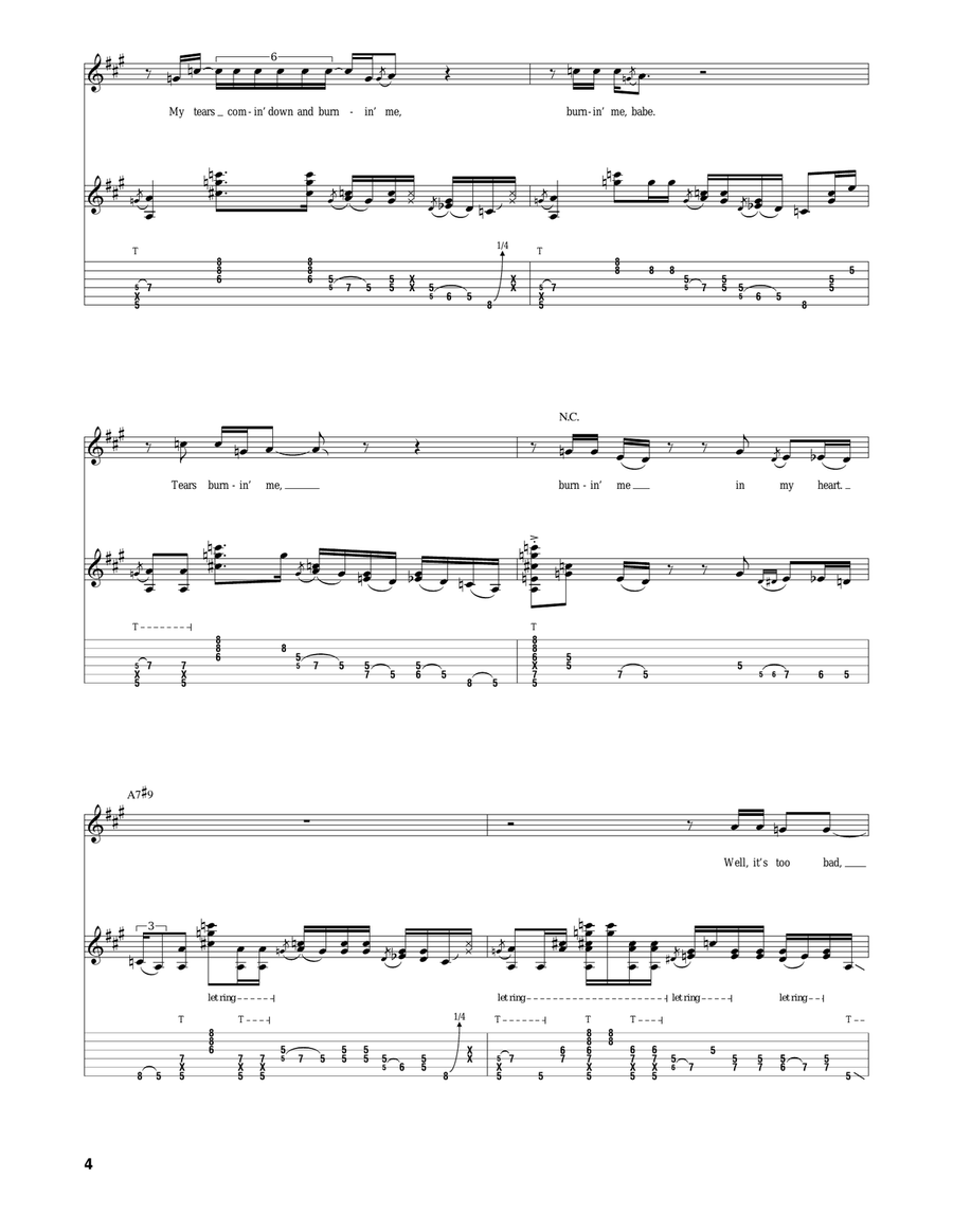 Hear My Train A Comin' (Get My Heart Back Together) Acoustic Guitar scores gallery preview page 4