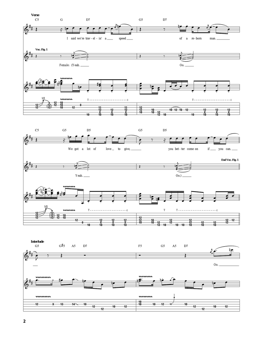 Message To Love (Message Of Love) Acoustic Guitar scores gallery preview page 2