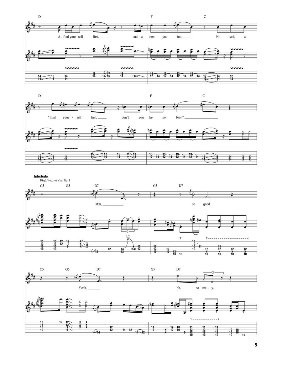 Message To Love (Message Of Love) Acoustic Guitar scores gallery preview page 5