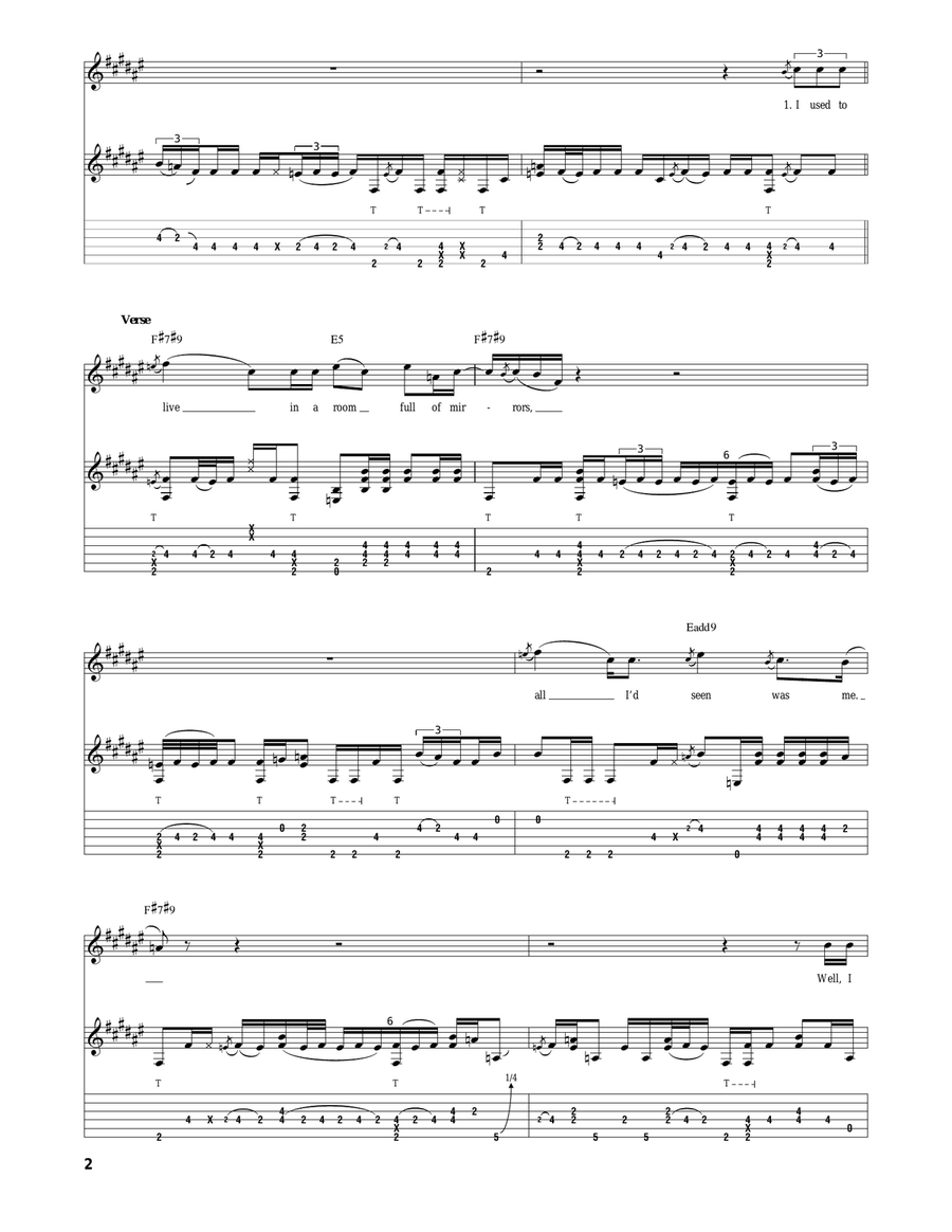 Room Full Of Mirrors Room Full Of Mirrors Guitar Tablature scores gallery preview page 2