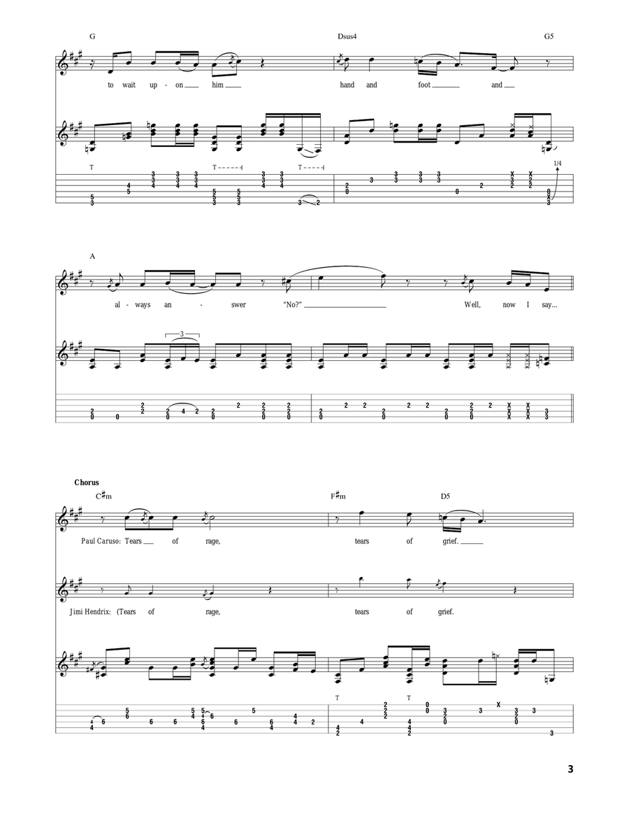 Tears Of Rage Tears Of Rage Guitar Tablature scores gallery preview page 3
