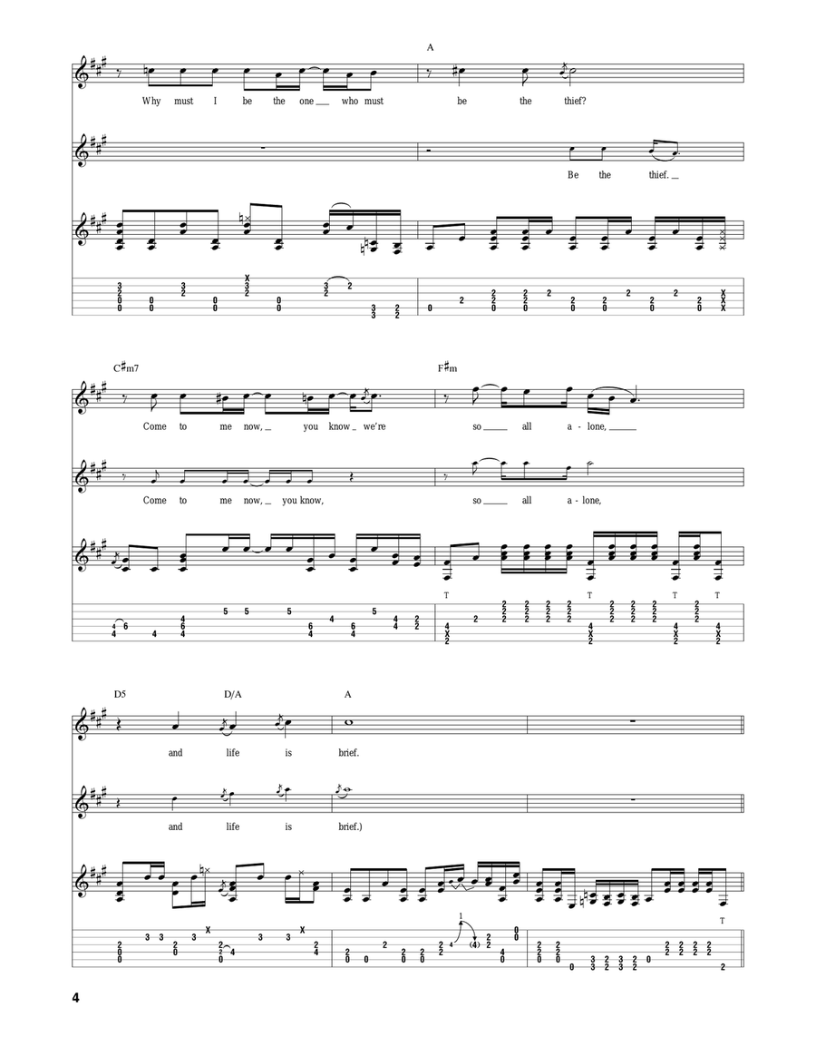Tears Of Rage Tears Of Rage Guitar Tablature scores gallery preview page 4