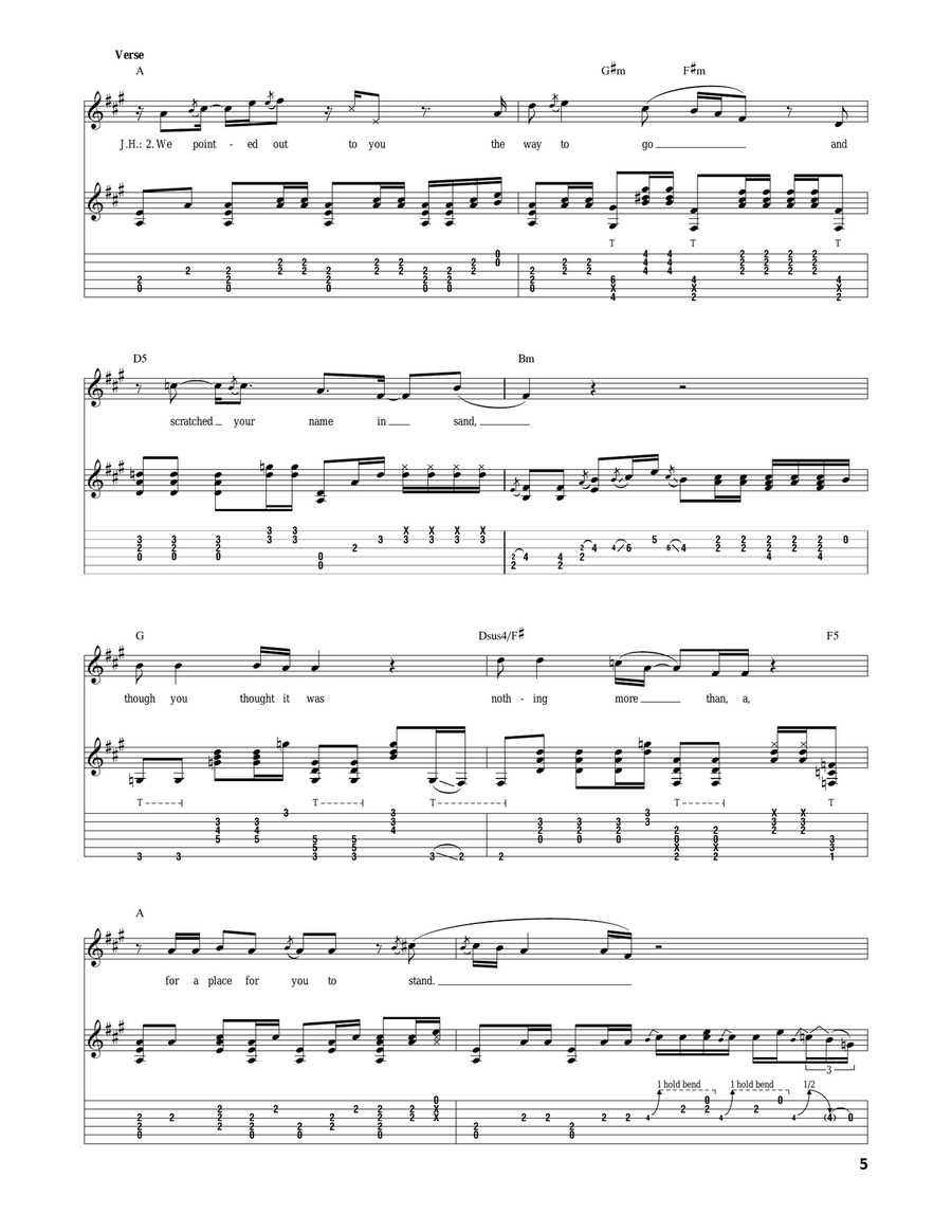 Tears Of Rage Tears Of Rage Guitar Tablature scores gallery preview page 5