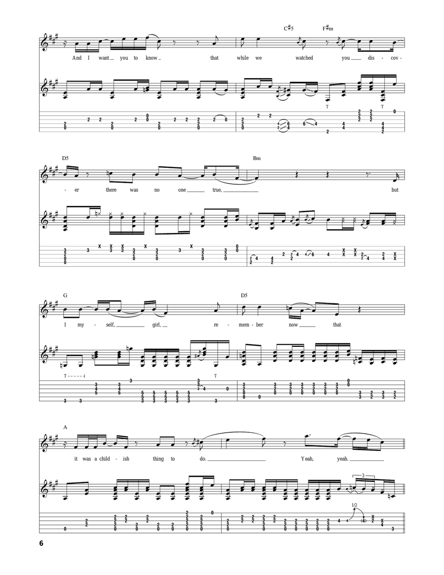 Tears Of Rage Tears Of Rage Guitar Tablature scores gallery preview page 6