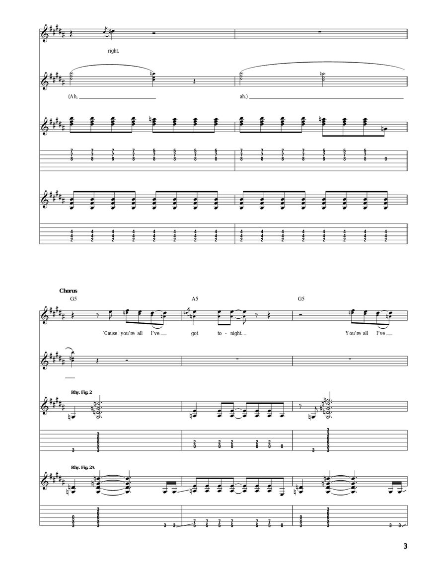 You're All I've Got Tonight Acoustic Guitar scores gallery preview page 3