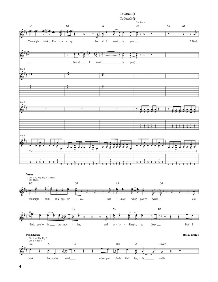 You Might Think You Might Think Acoustic Guitar scores gallery preview page 4