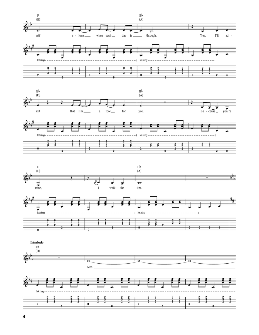 I Walk The Line I Walk The Line Acoustic Guitar scores gallery preview page 4