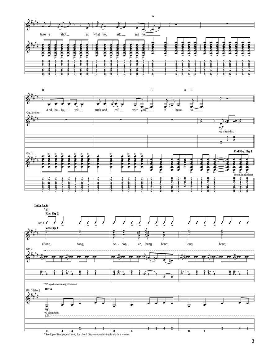 I Will Rock And Roll With You Electric Guitar scores gallery preview page 3
