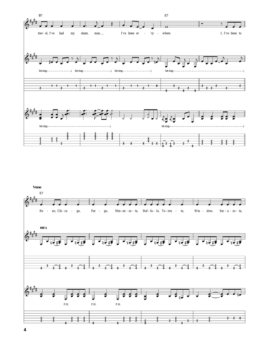 I've Been Everywhere Electric Guitar scores gallery preview page 4