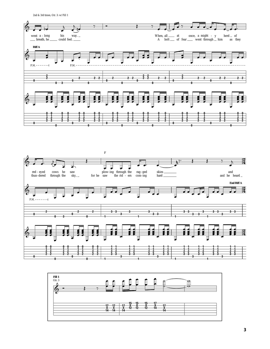 (Ghost) Riders In The Sky (A Cowboy Legend) Electric Guitar scores gallery preview page 3