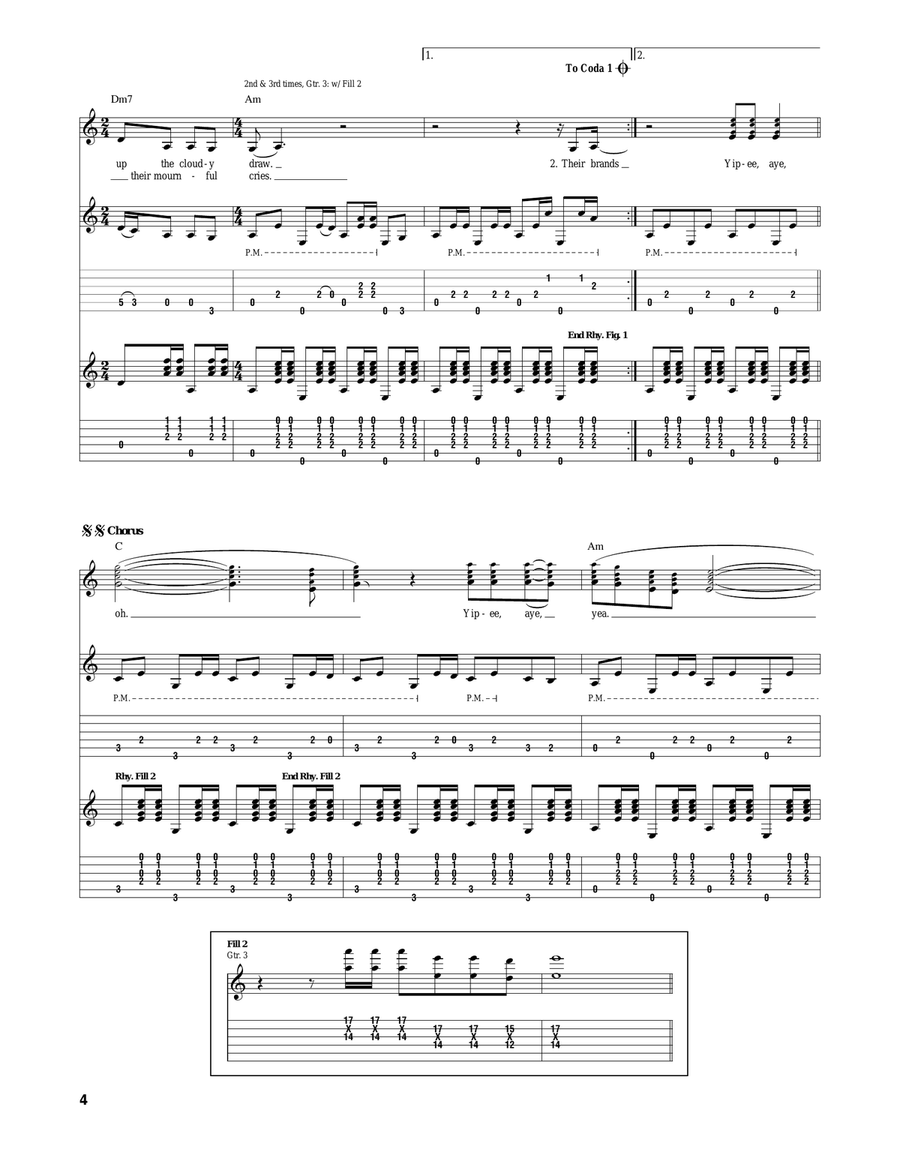 (Ghost) Riders In The Sky (A Cowboy Legend) Electric Guitar scores gallery preview page 4