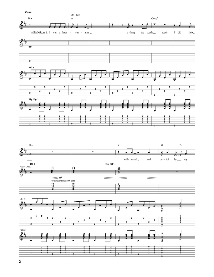 The Highwayman The Highwayman Electric Guitar scores gallery preview page 2