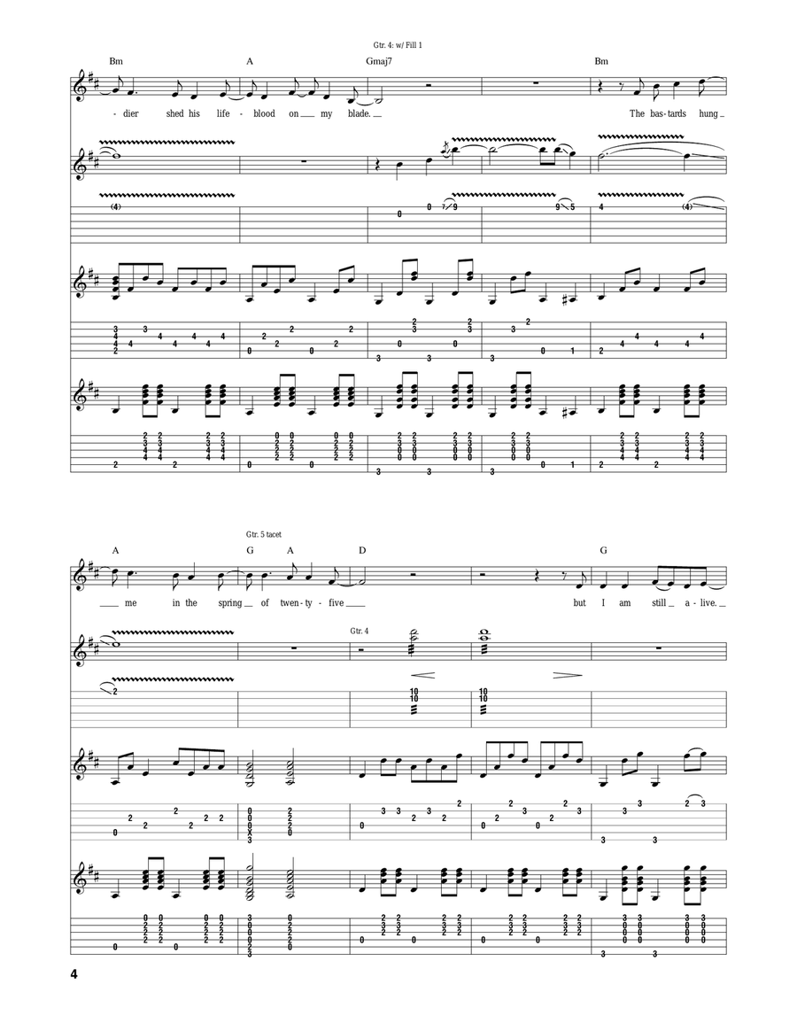 The Highwayman The Highwayman Electric Guitar scores gallery preview page 4