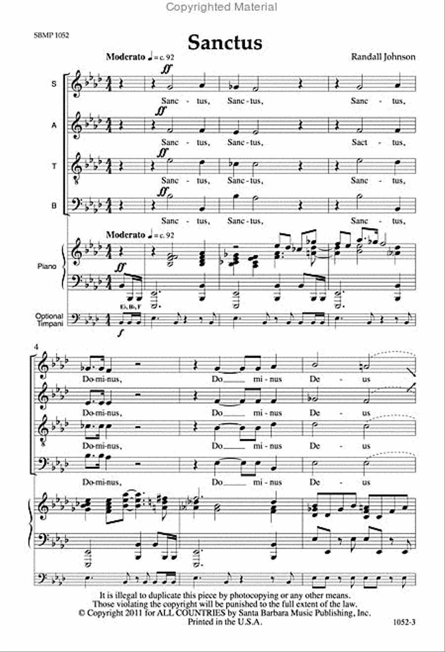 Sanctus - SATB Octavo Sanctus - SATB Octavo 4-Part scores gallery preview page 2