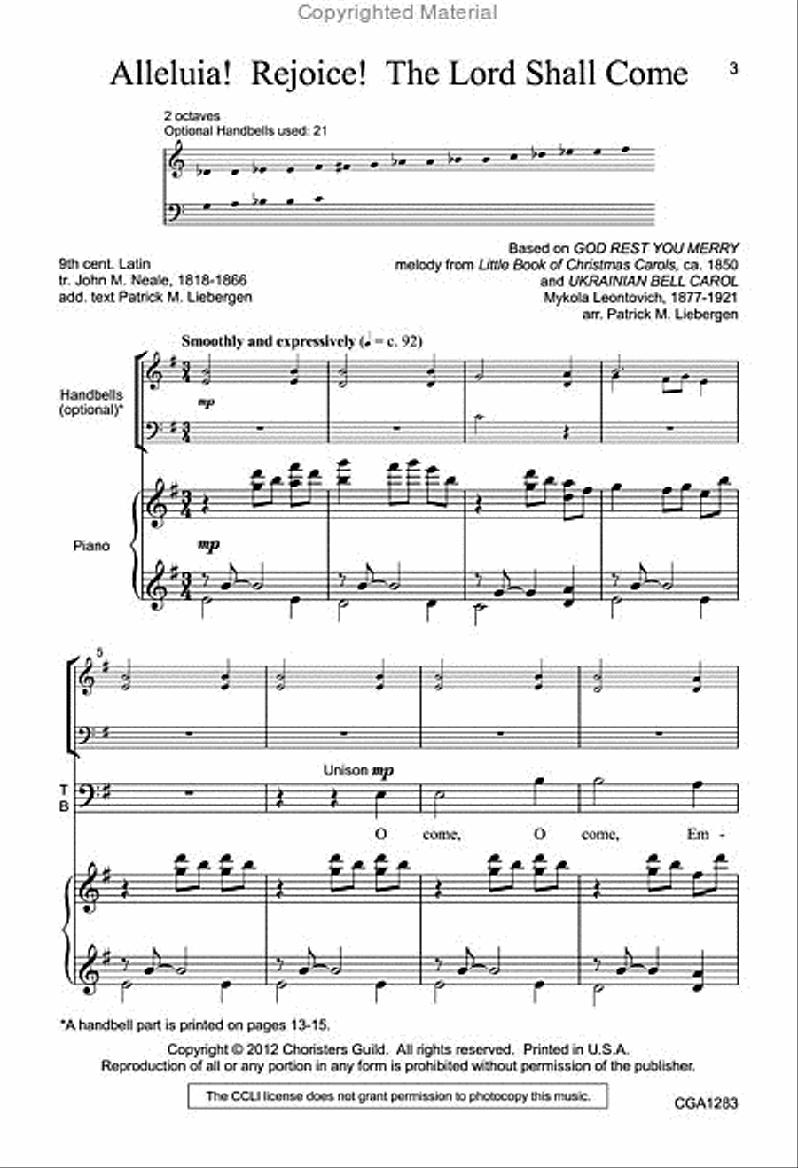 Alleluia! Rejoice! The Lord Shall Come 4-Part scores gallery preview page 2