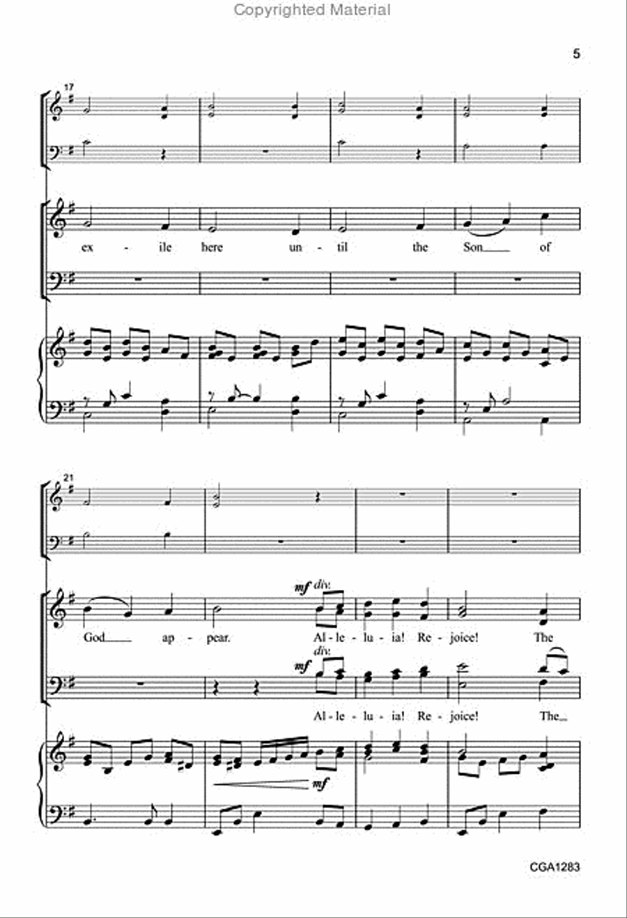 Alleluia! Rejoice! The Lord Shall Come 4-Part scores gallery preview page 4