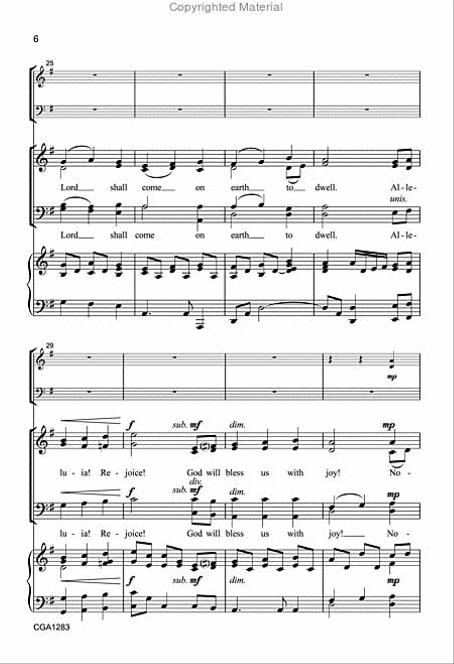 Alleluia! Rejoice! The Lord Shall Come 4-Part scores gallery preview page 5