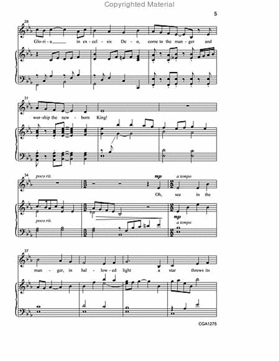 Oh Come, Little Children Oh Come, Little Children Unison Choir scores gallery preview page 4