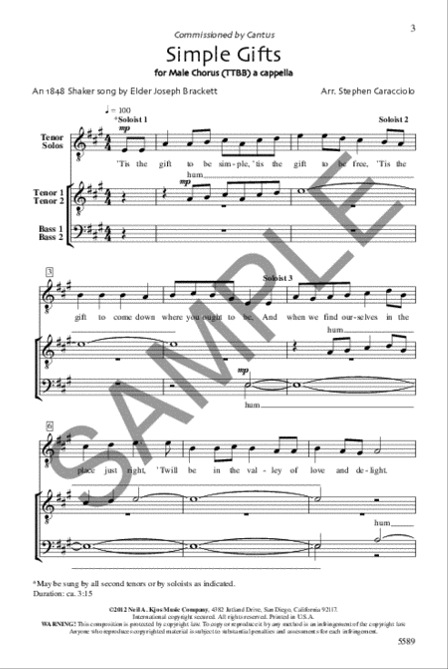 Simple Gifts Simple Gifts TTBB scores gallery preview page 2