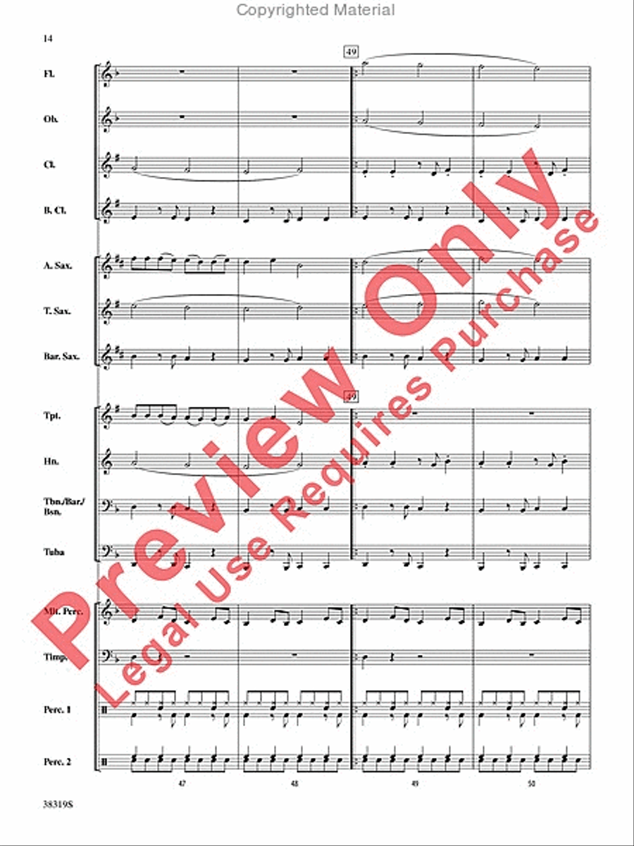 Somebody That I Used to Know Concert Band scores gallery preview page 14