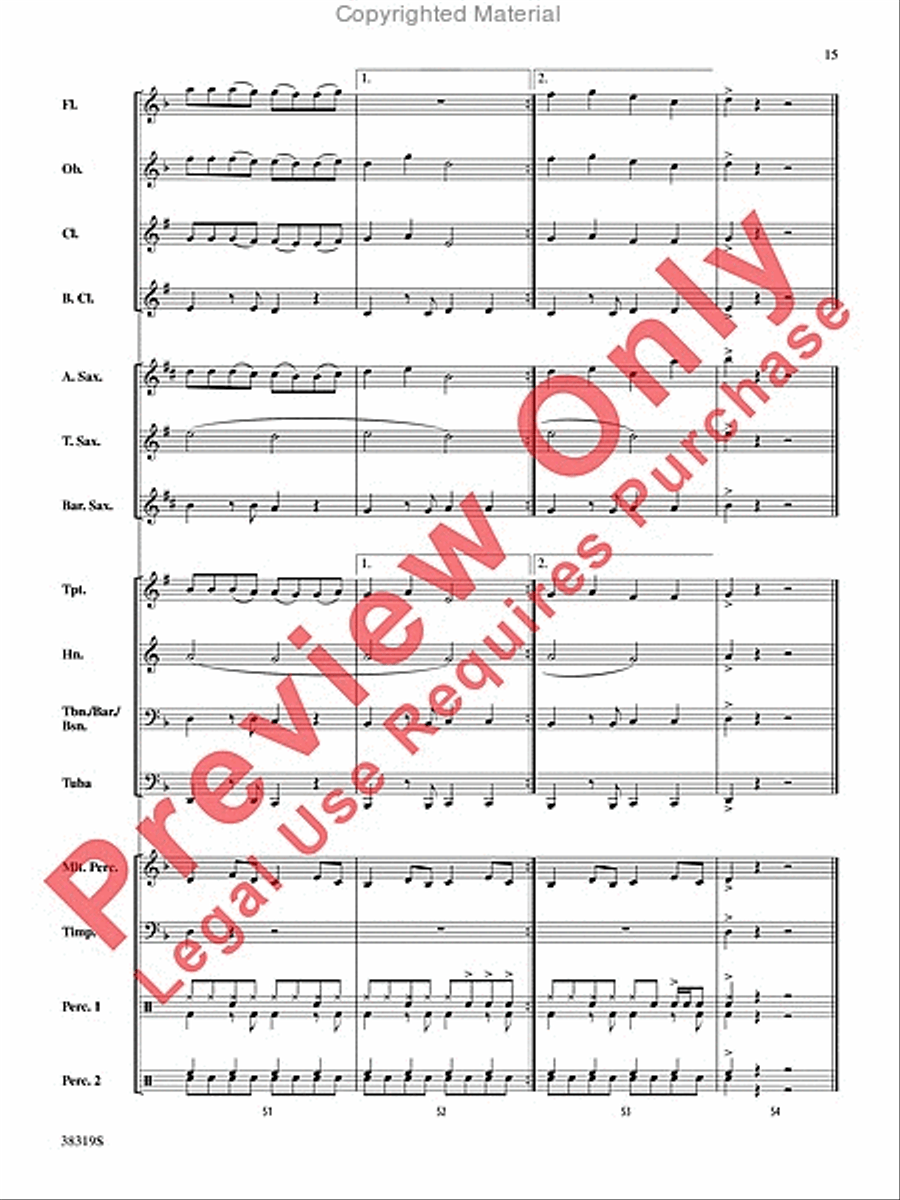 Somebody That I Used to Know Concert Band scores gallery preview page 15