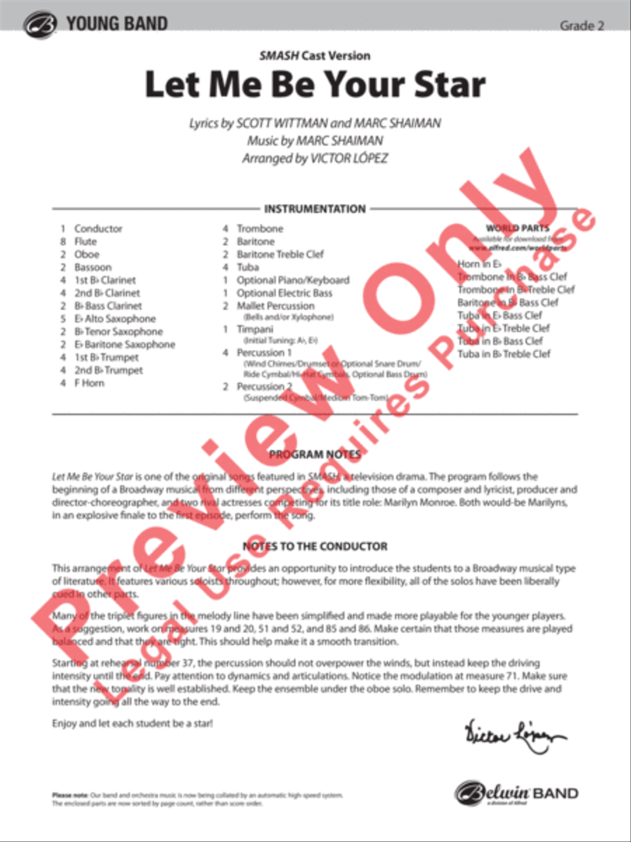 Let Me Be Your Star Let Me Be Your Star Concert Band scores gallery preview page 2