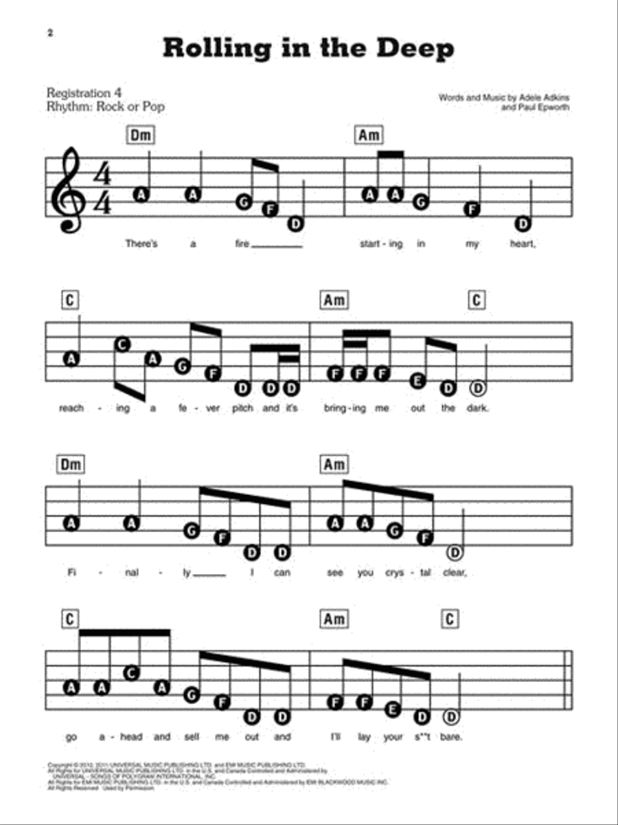 Adele - 21 Electronic Keyboard scores gallery preview page 3