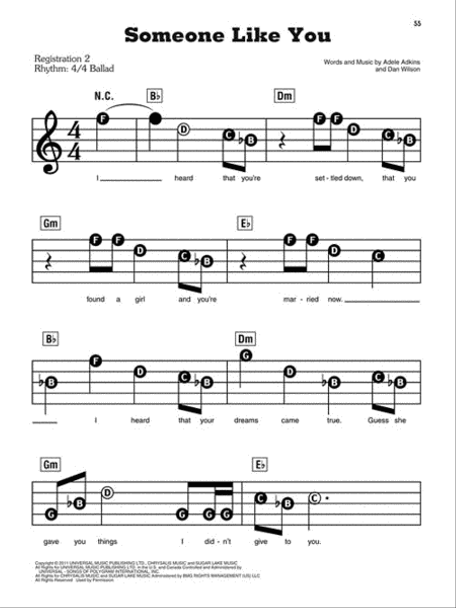 Adele - 21 Electronic Keyboard scores gallery preview page 4