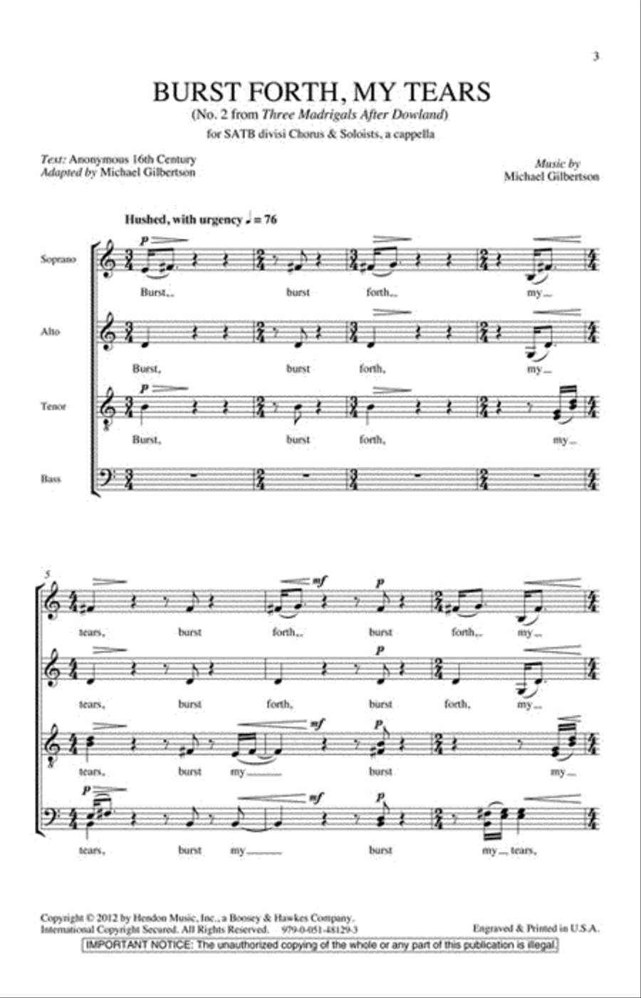 Burst Forth, My Tears Burst Forth, My Tears 4-Part scores gallery preview page 2
