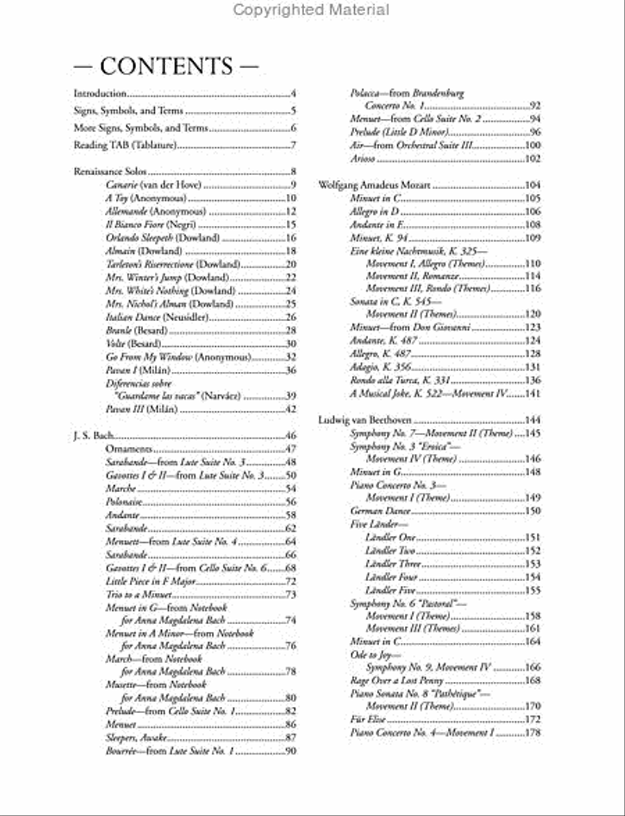 The Huge Book of Classical Guitar Solos in TAB Acoustic Guitar scores gallery preview page 2