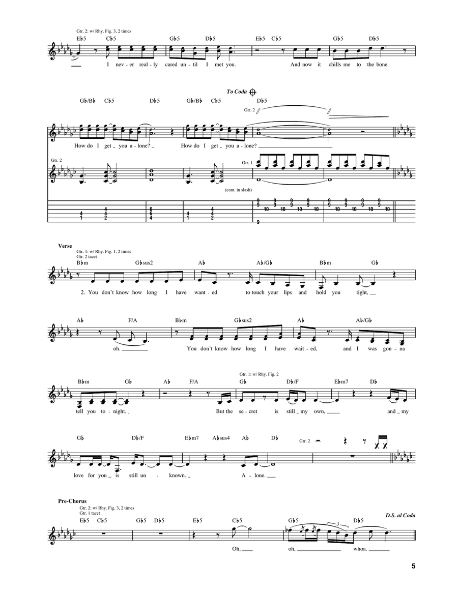 Alone Alone Acoustic Guitar scores gallery preview page 2