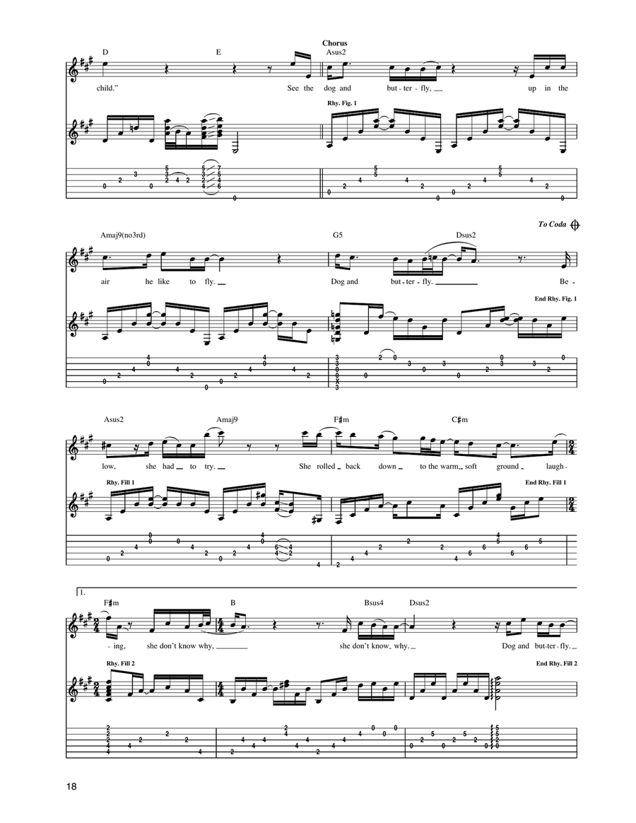 Dog & Butterfly Dog & Butterfly Acoustic Guitar scores gallery preview page 2